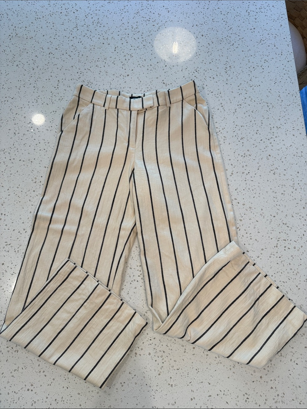 Express Cream and Black Striped Pull-On Kids Pants